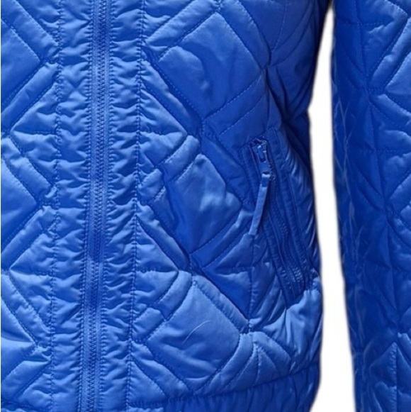 Talbots Blue and Gray Quilted Puffer Jacket Women's Petite Small Coat - Picture 5 of 6